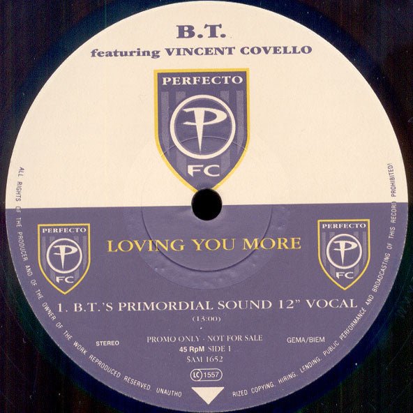 B.T. Featuring Vincent Covello Loving You More Vinyl