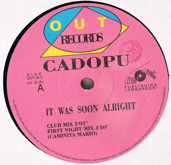 Cadopu - It Was Soon Alright Vinyl