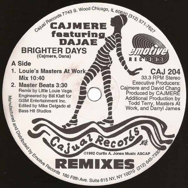 Cajmere Featuring Dajaé - Brighter Days (Remixes) Vinyl