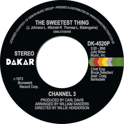 Channel 3 - The Sweetest Thing / Someone Else's Arms Vinyl - Vinyl Record