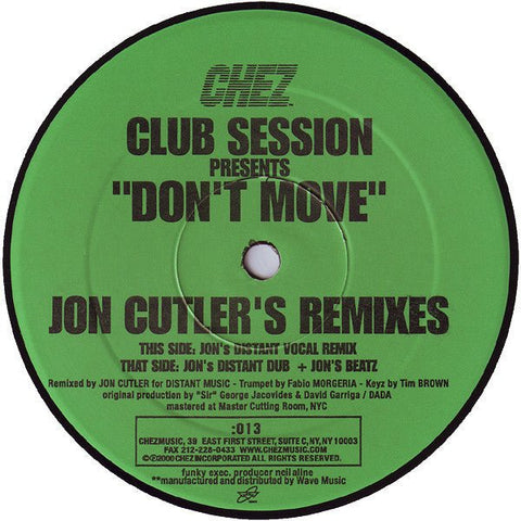 Club Session - Don't Move (Jon Cutler's Remixes) Vinyl - Vinyl Record