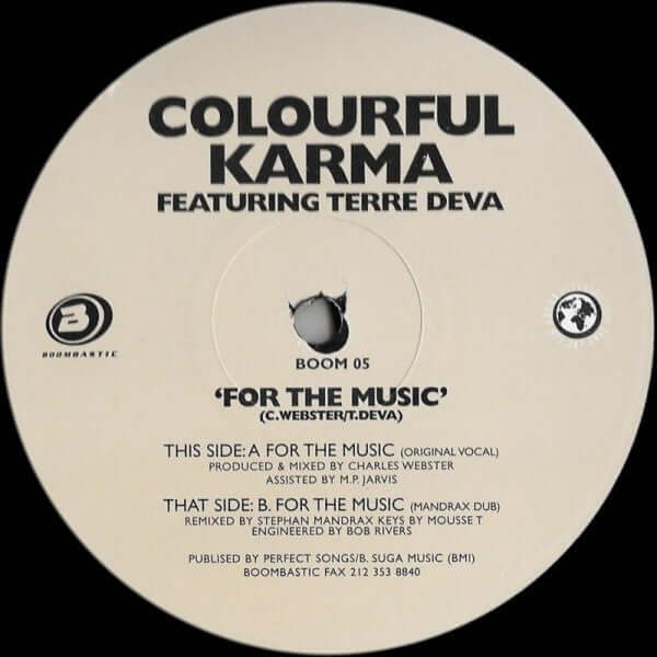 Colourful Karma Featuring Terra Deva - For The Music Vinyl