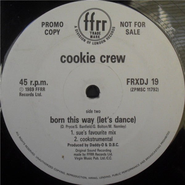 Cookie Crew - Born This Way (Let's Dance) Vinyl