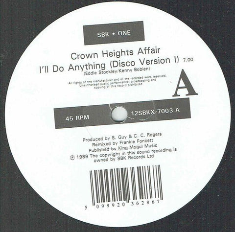 Crown Heights Affair - I'll Do Anything (Frankie Foncett Remixes) Vinyl - Vinyl Record