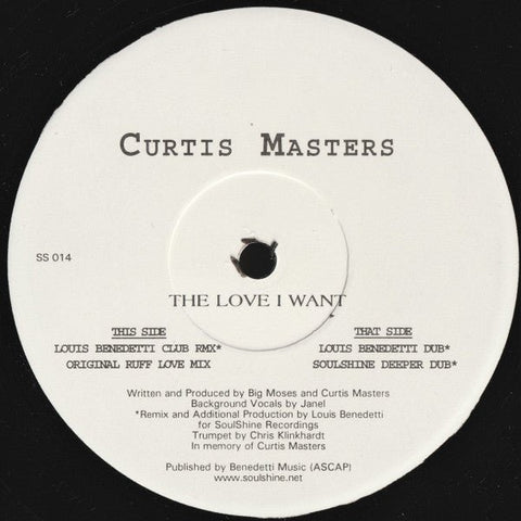 Curtis Masters - The Love I Want Vinyl - Vinyl Record