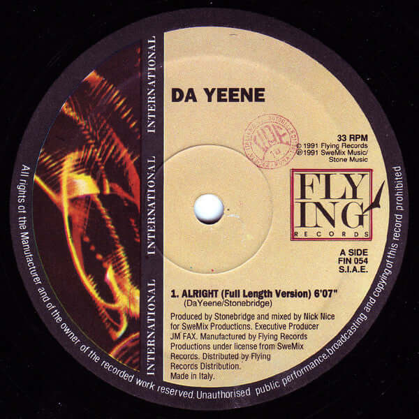 Da Yeene* - Alright Vinyl