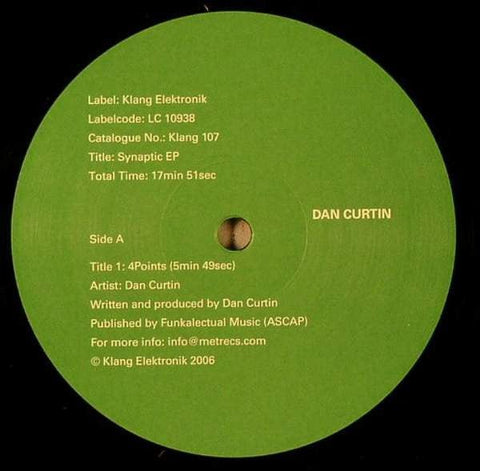 Dan Curtin - Synaptic EP Vinyl - Vinyl Record