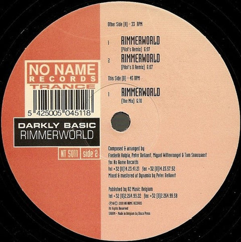Darkly Basic - Rimmerworld Vinyl - Vinyl Record