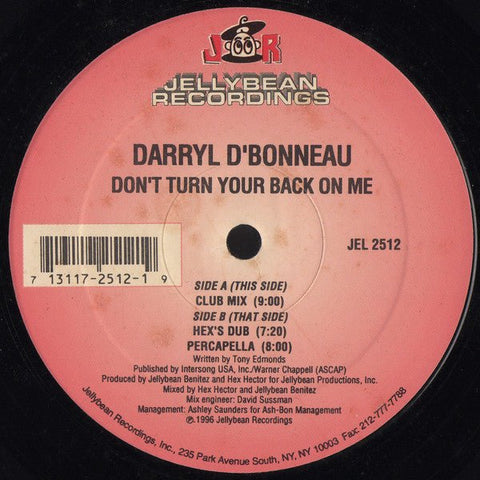 Darryl D'Bonneau - Don't Turn Your Back On Me Vinyl - Vinyl Record