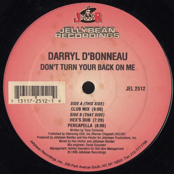 Darryl D'Bonneau - Don't Turn Your Back On Me Vinyl