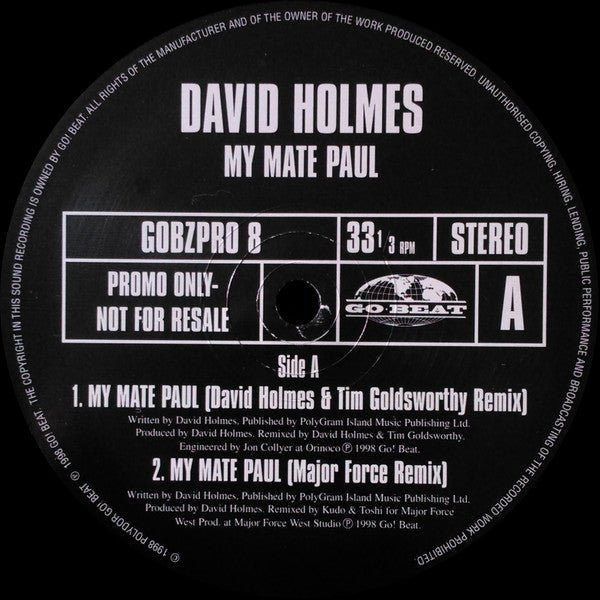 David Holmes - My Mate Paul Vinyl