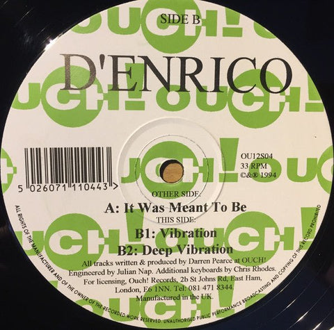 D'Enrico - It Was Meant To Be Vinyl - Vinyl Record