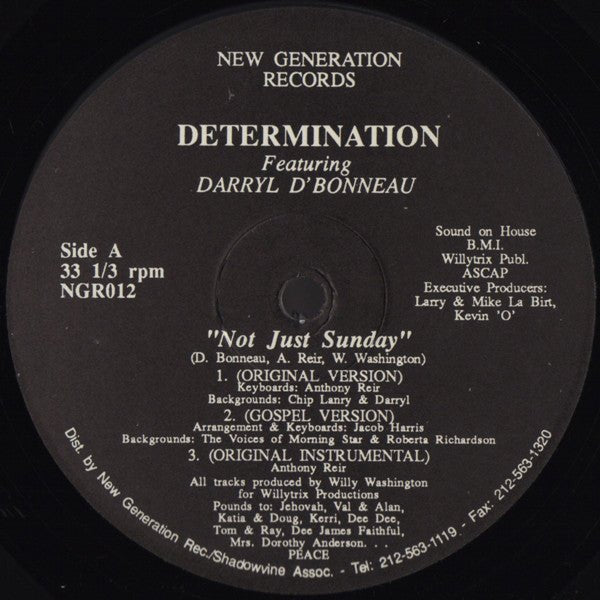Determination Featuring Darryl D'Bonneau - Not Just Sunday Vinyl