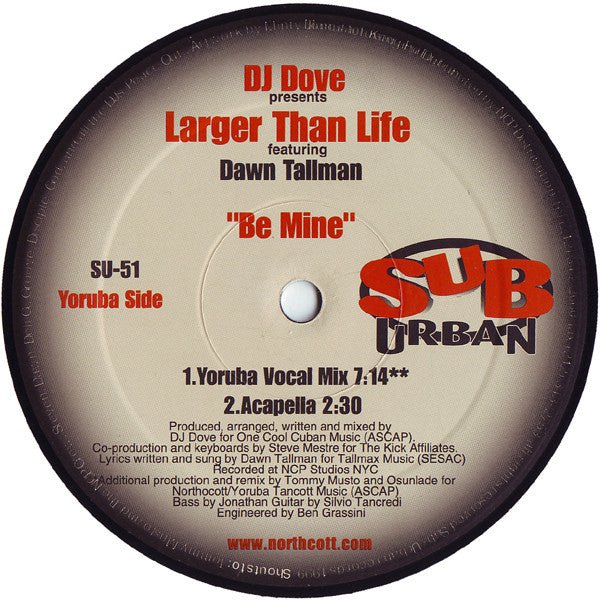 DJ Dove Presents Larger Than Life Featuring Dawn Tallman - Be Mine Vinyl