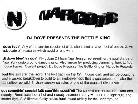 DJ Dove Presents The Bottle King - Feel The Sun / Got Somethin' Special Vinyl - Vinyl Record