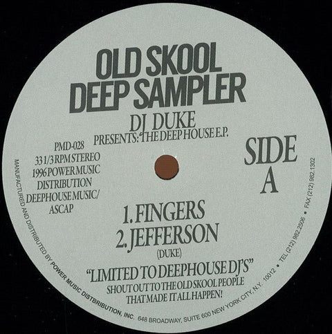 DJ Duke - Old Skool Deep Sampler (The Deep House E.P.) Vinyl - Vinyl Record