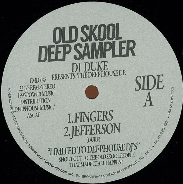 DJ Duke - Old Skool Deep Sampler (The Deep House E.P.) Vinyl
