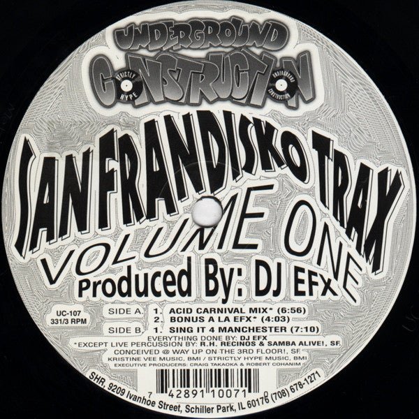 DJ EFX - San Frandisko Trax Volume One Vinyl