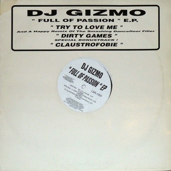 DJ Gizmo - Full Of Passion E.P. Vinyl