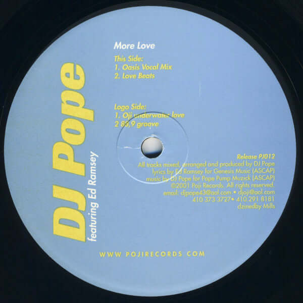 DJ Pope Featuring Ed Ramsey - More Love Vinyl