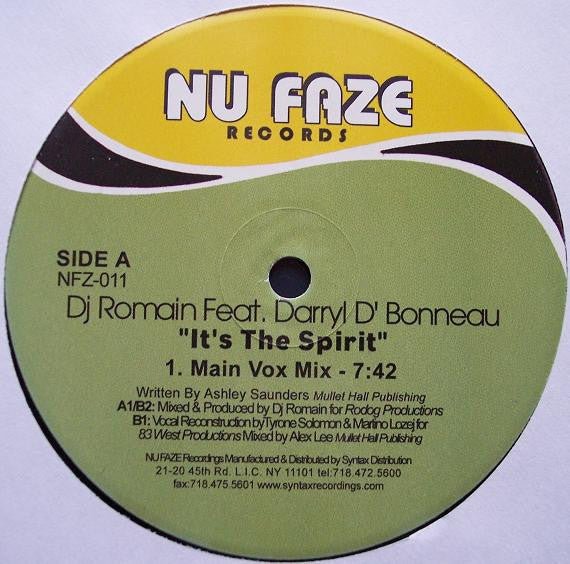 DJ Romain Feat. Darryl D'Bonneau - It's The Spirit Vinyl