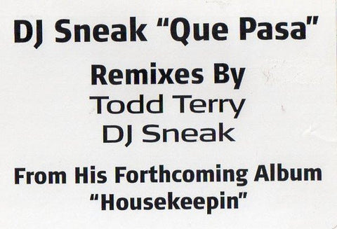 DJ Sneak - Que Pasa Vinyl - Vinyl Record