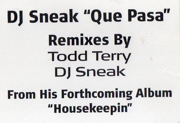 DJ Sneak - Que Pasa Vinyl