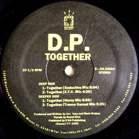 D.P. - Together Vinyl - Vinyl Record