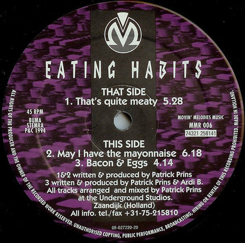 Eating Habits - That's Quite Meaty Vinyl - Vinyl Record