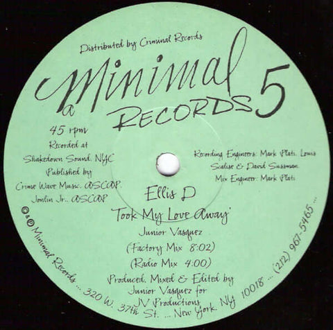 Ellis - D - Took My Love Away Vinyl - Vinyl Record