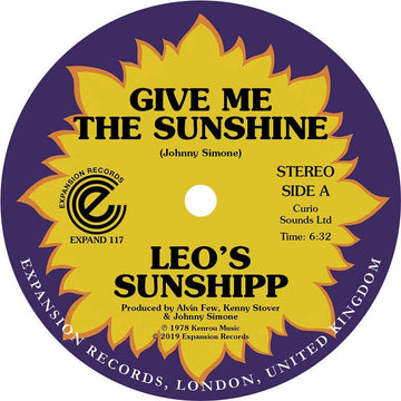 Leo's Sunshipp - Give Me The Sunshine - Artists Leo's Sunshipp Genre Funk, Soul, Reissue Release Date 1 Jan 2021 Cat No. EXPAND 117 Format 12