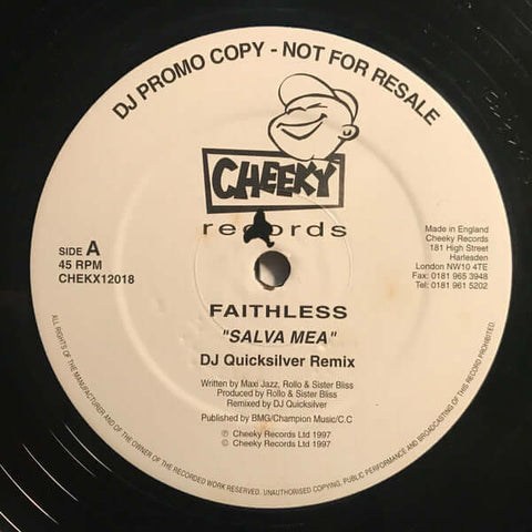 Faithless - Salva Mea Vinyl - Vinyl Record