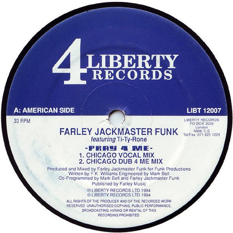 Farley "Jackmaster" Funk Featuring Ti - Ty - Rone - Pray 4 Me Vinyl - Vinyl Record