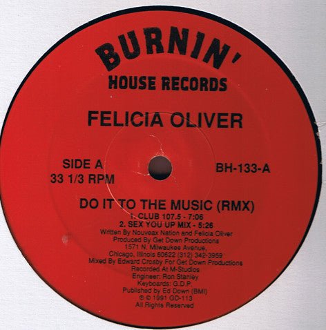 Felicia Oliver - Do It To The Music (RMX) Vinyl
