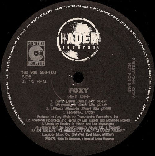 Foxy / Peter Brown - Get Off / Dance With Me Vinyl