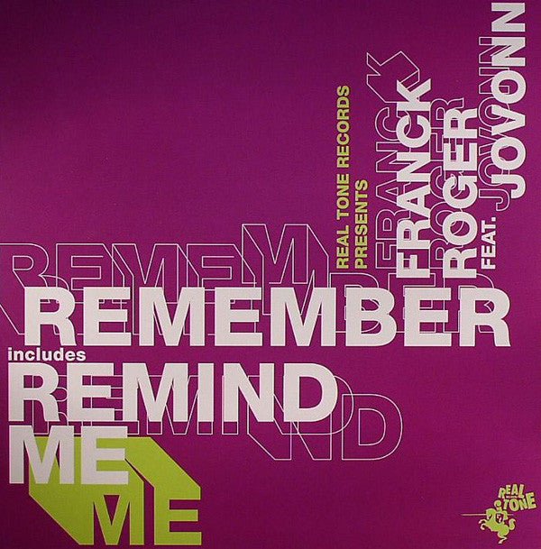 Franck Roger Feat. Jovonn - Remember Vinyl