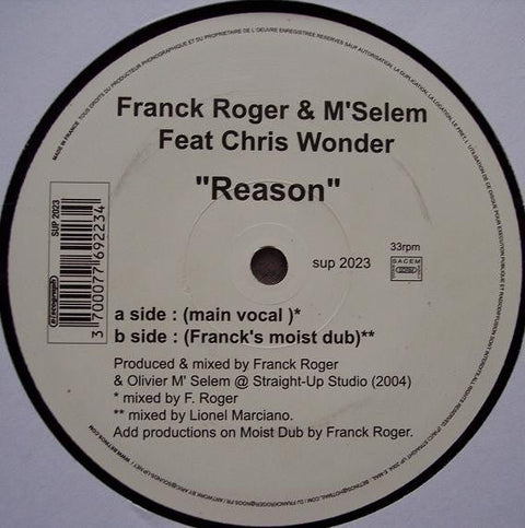 Franck Roger & M'Selem Feat Chris Wonder - Reason Vinyl - Vinyl Record