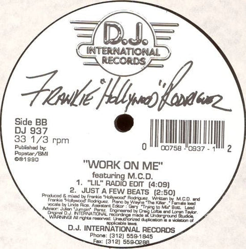 Frankie "Hollywood" Rodriguez Featuring M.C.D. - Work On Me Vinyl - Vinyl Record