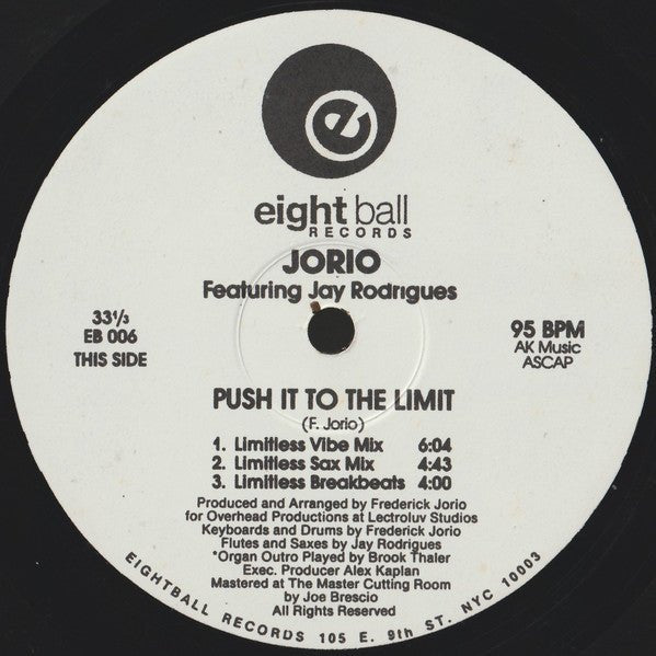 Fred Jorio Featuring Jay Rodriguez - Push It To The Limit Vinyl