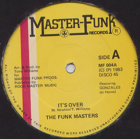 Funk Masters - It's Over Vinyl - Vinyl Record