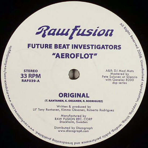 Future Beat Investigators - Aeroflot Vinyl - Vinyl Record