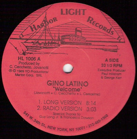 Gino Latino - Welcome / Yo Vinyl - Vinyl Record