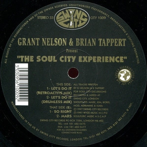 Grant Nelson & Brian Tappert Present The Soul City Experience - Let's Do It Vinyl