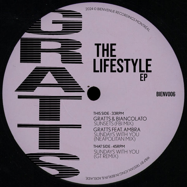 Gratts - The Lifestyle EP w/ Gene Tellem Remix Vinyl