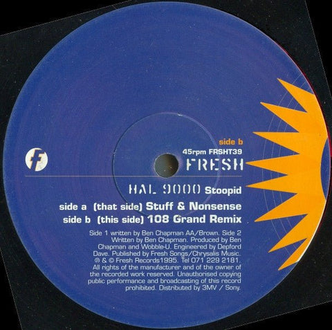 Hal 9000 - Stoopid Vinyl - Vinyl Record