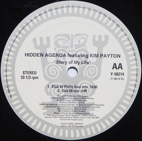 Hidden Agenda Featuring Kim Payton - Story Of My Life Vinyl - Vinyl Record