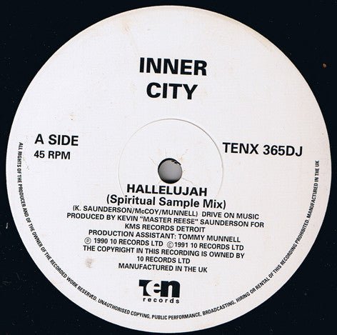 Inner City - Hallelujah Vinyl - Vinyl Record