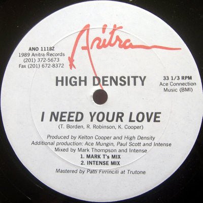 Intense - The Strength / I Need Your Love Vinyl
