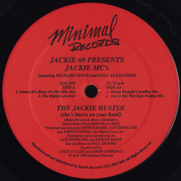 Jackie 60 Presents Jackie MC's Featuring Richard Move And Paul Alexander - The Jackie Hustle (She's Heavy On Your Head) Vinyl