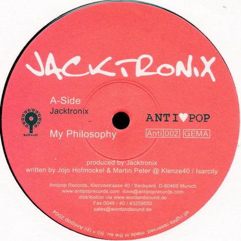 Jacktronix - My Philosophy / Gasoline Vinyl - Vinyl Record